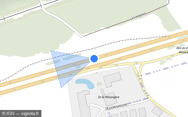 Vue plan de l'emplacement du radar discriminant à Germainville sur N 12