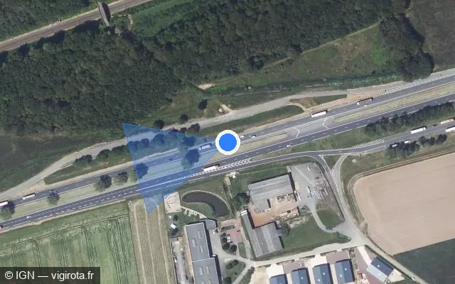 Vue satellite de l'emplacement du radar discriminant à Germainville sur N 12