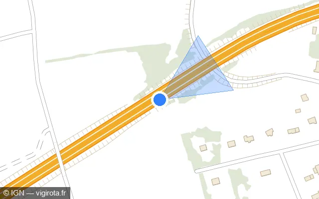Vue plan de l'emplacement du radar discriminant à Guégon sur N 24