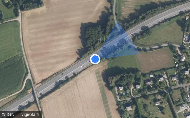 Vue satellite de l'emplacement du radar discriminant à Guégon sur N 24