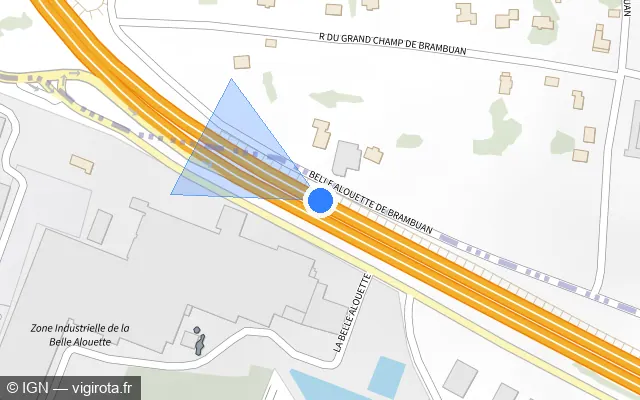 Vue plan de l'emplacement du radar discriminant à La Croix-Helléan sur N 24