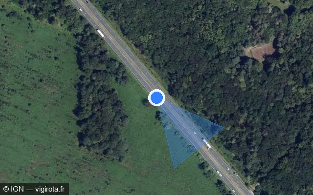 Vue satellite de l'emplacement du radar discriminant à Aumont-en-Halatte sur D 1330