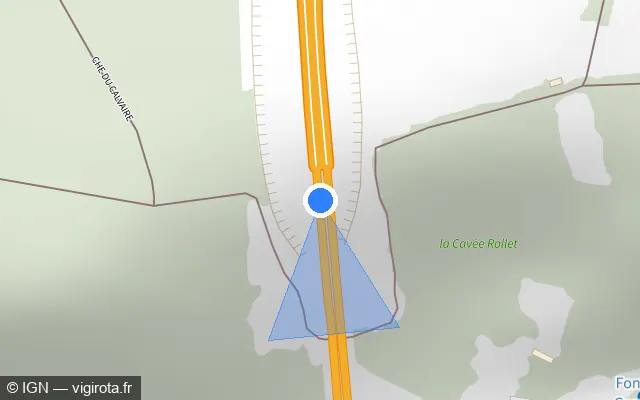 Vue plan de l'emplacement du radar discriminant à Bosrobert sur A 28 / E 402