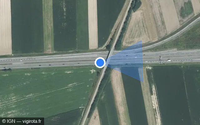 Vue satellite de l'emplacement du radar discriminant à Geispolsheim sur M 35 / E 25