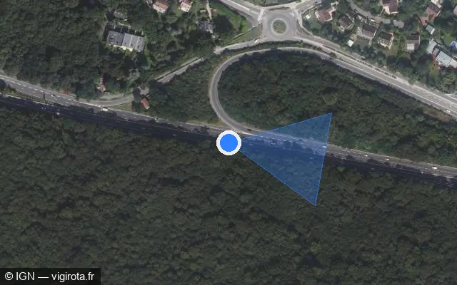 Vue satellite de l'emplacement du radar discriminant à Bièvres sur N 118