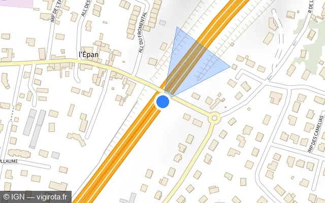 Vue plan de l'emplacement du radar discriminant à La Riche sur M 37 / Rocade M 37