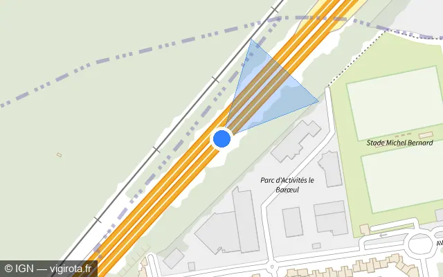 Vue plan de l'emplacement du radar discriminant à Mons-en-Barœul sur N 356 / Voie Rapide Urbaine