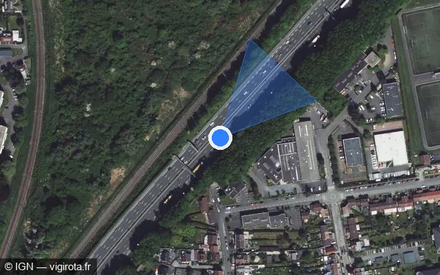 Vue satellite de l'emplacement du radar discriminant à Mons-en-Barœul sur N 356 / Voie Rapide Urbaine