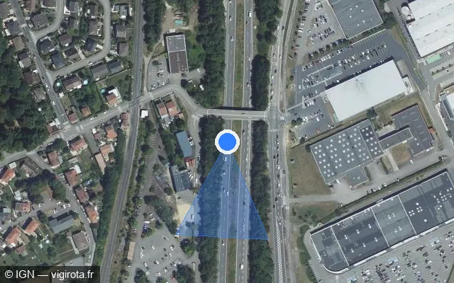 Vue satellite de l'emplacement du radar discriminant à Houdemont sur A 330