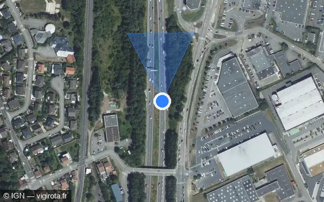 Vue satellite de l'emplacement du radar discriminant à Houdemont sur A 330