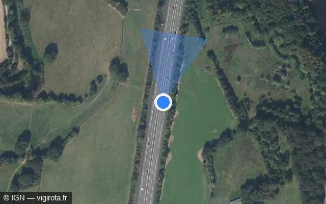 Vue satellite de l'emplacement du radar discriminant à Pont-Péan sur N 137 / E 03