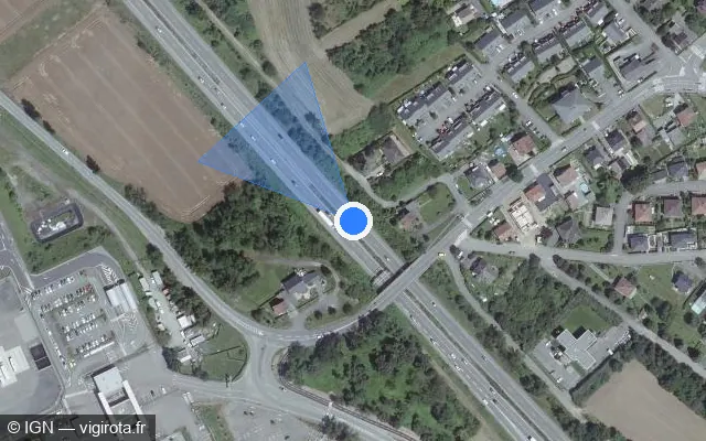 Vue satellite de l'emplacement du radar discriminant à Saint-Louis sur A 35 / E 25 / E 60 / Autoroute des Cigognes