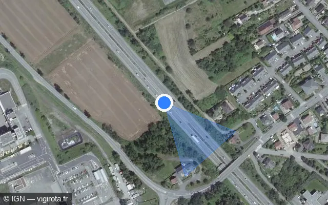 Vue satellite de l'emplacement du radar discriminant à Saint-Louis sur A 35 / E 25 / E 60 / Autoroute des Cigognes