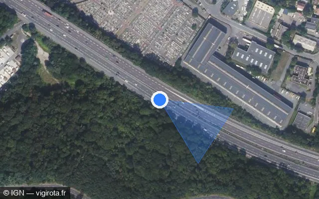 Vue satellite de l'emplacement du radar discriminant à Sannois sur A 15