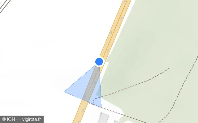Vue plan de l'emplacement du radar discriminant à Brières-les-Scellés sur Route Nationale de Paris à Toulouse / N 20