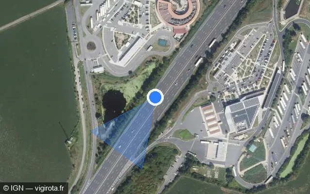 Vue satellite de l'emplacement du radar discriminant à Briis-sous-Forges sur A 10 / E 05 / E 50 / L'Aquitaine