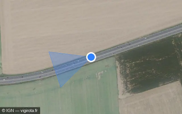 Vue satellite de l'emplacement du radar discriminant à Charmentray sur N 3