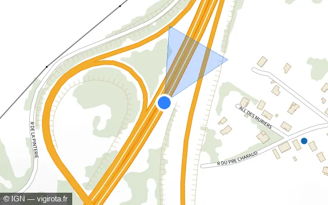 Vue plan de l'emplacement du radar discriminant à Croutelle sur A 10 / E 05 / L'Aquitaine