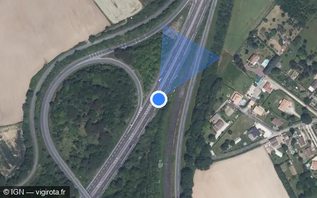 Vue satellite de l'emplacement du radar discriminant à Croutelle sur A 10 / E 05 / L'Aquitaine