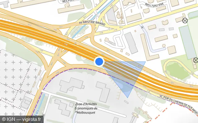 Vue plan de l'emplacement du radar discriminant à Toulon sur A 50