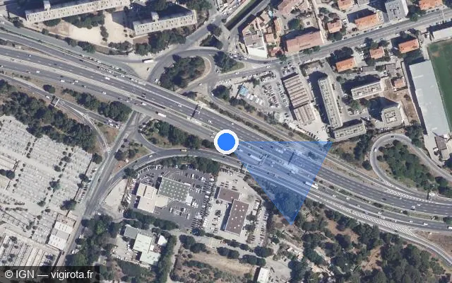 Vue satellite de l'emplacement du radar discriminant à Toulon sur A 50