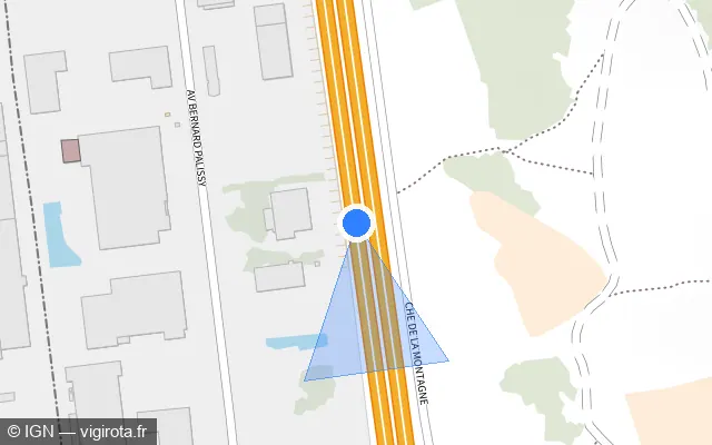Vue plan de l'emplacement du radar discriminant à Sorgues sur A 7 / E 714 / Autoroute du Soleil