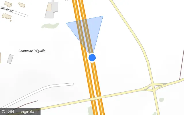 Vue plan de l'emplacement du radar discriminant à Maine-de-Boixe sur N 10