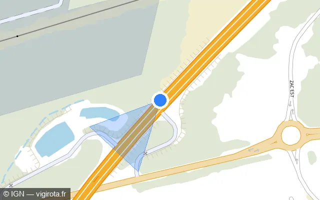 Vue plan de l'emplacement du radar discriminant à Saint-Priest-de-Gimel sur A 89 / E 70 / La Transeuropéenne