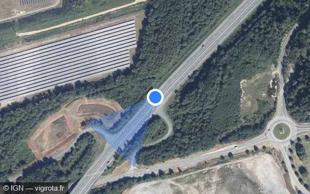Vue satellite de l'emplacement du radar discriminant à Saint-Priest-de-Gimel sur A 89 / E 70 / La Transeuropéenne