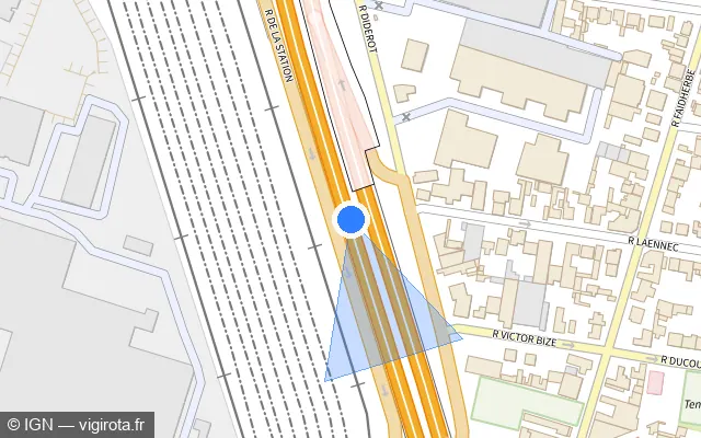 Vue plan de l'emplacement du radar discriminant à Drancy sur A 86