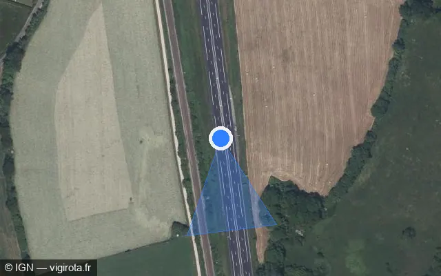 Vue satellite de l'emplacement du radar discriminant à Neauphe-sous-Essai sur A 28 / E 402