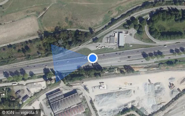 Vue satellite de l'emplacement du radar discriminant à Montigny-le-Bretonneux sur N 10