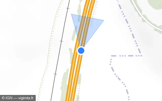 Vue plan de l'emplacement du radar discriminant à Hem-Monacu sur A 1 / E 15 / E 19 / Autoroute du Nord