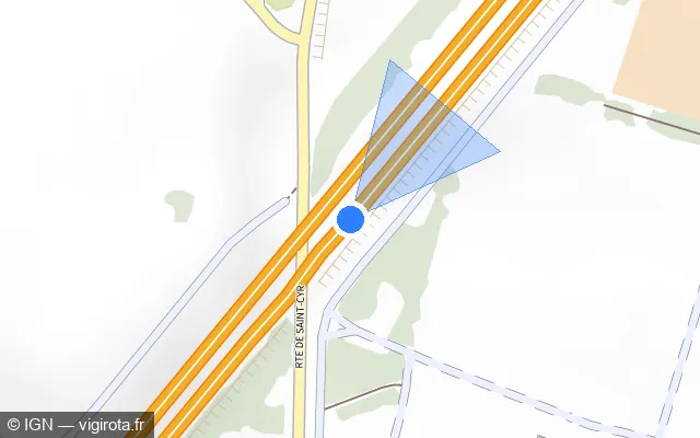 Vue plan de l'emplacement du radar discriminant à Bailly sur A 12