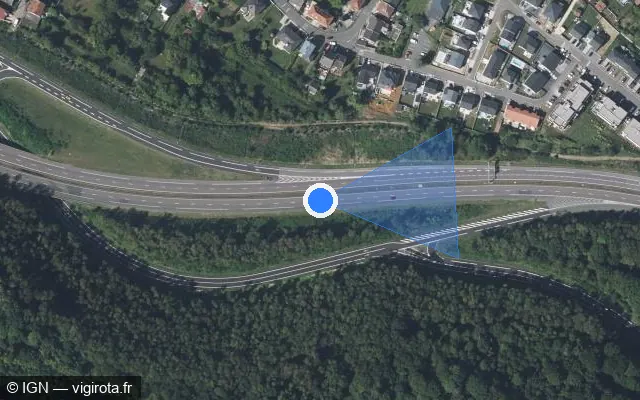 Vue satellite de l'emplacement du radar discriminant à Serémange-Erzange sur A 30 / E 411 / Autoroute de la Vallée de la Fensch