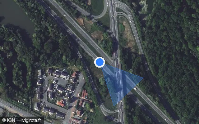 Vue satellite de l'emplacement du radar discriminant à Hasnon sur A 23