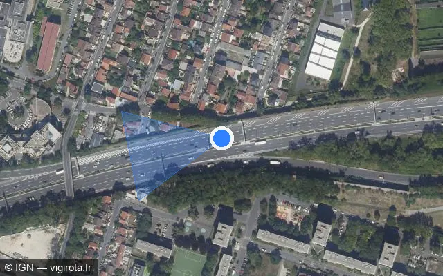 Vue satellite de l'emplacement du radar discriminant à Saint-Denis sur A 1 / E 19 / Autoroute du Nord