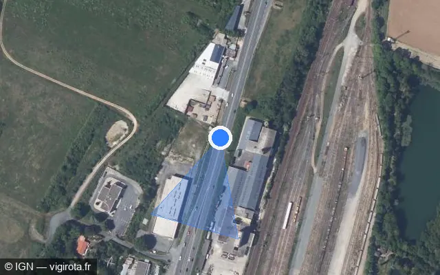 Vue satellite de l'emplacement du radar fixe à Chasseneuil-du-Poitou sur Avenue de Châtellerault / D 910