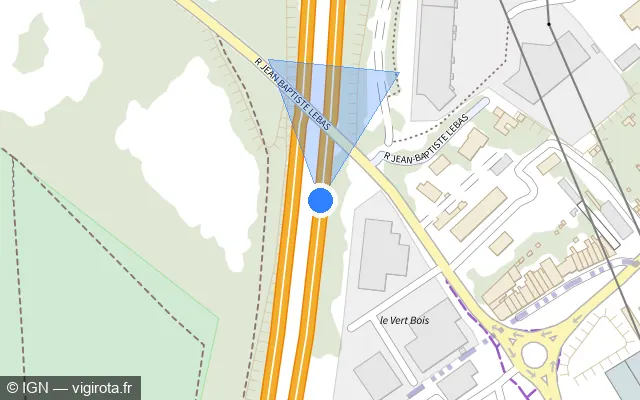 Vue plan de l'emplacement du radar discriminant à Mouvaux sur A 22 / E 17