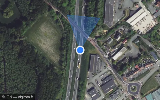 Vue satellite de l'emplacement du radar discriminant à Mouvaux sur A 22 / E 17