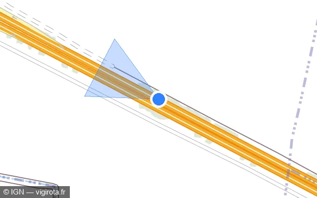 Vue plan de l'emplacement du radar discriminant à Orconte sur N 4