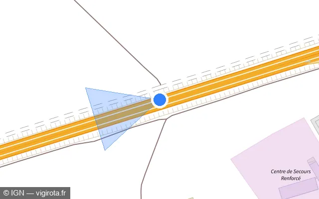 Vue plan de l'emplacement du radar discriminant à Rethel sur N 51 / E 46 / E 420 / L'Ardennaise