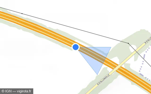 Vue plan de l'emplacement du radar fixe à Rivery sur N 25