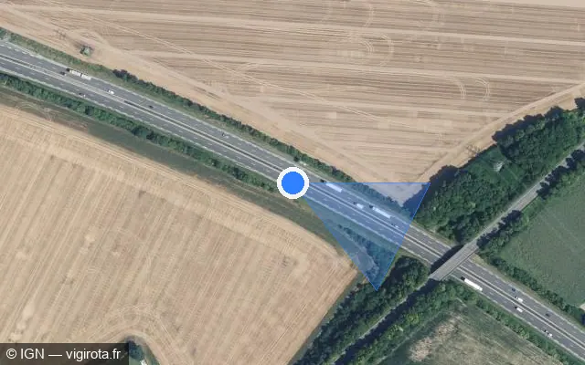 Vue satellite de l'emplacement du radar fixe à Rivery sur N 25
