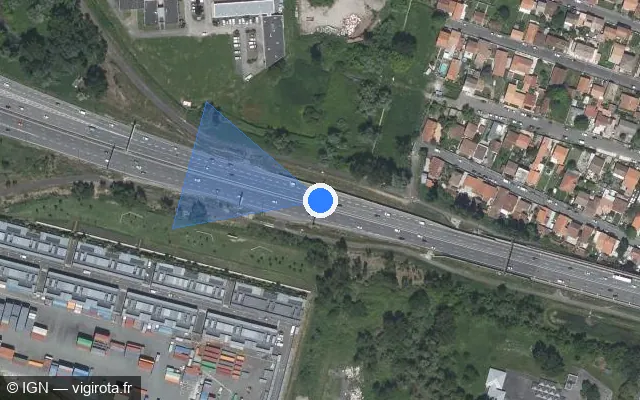 Vue satellite de l'emplacement du radar fixe à Lormont sur A 630 / E 05 / E 606 / Rocade Extérieure