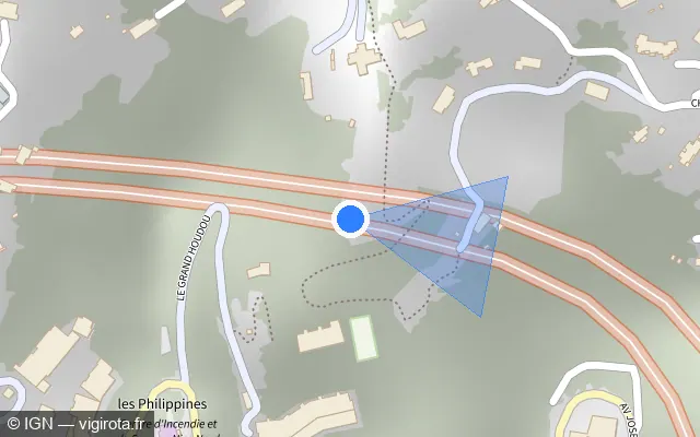 Vue plan de l'emplacement du radar fixe à Falicon sur A 8 / E 74 / E 80 / La Provençale