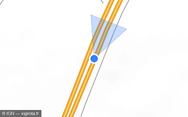 Vue plan de l'emplacement du radar fixe à Innenheim sur A 35 / E 25 / Autoroute des Cigognes