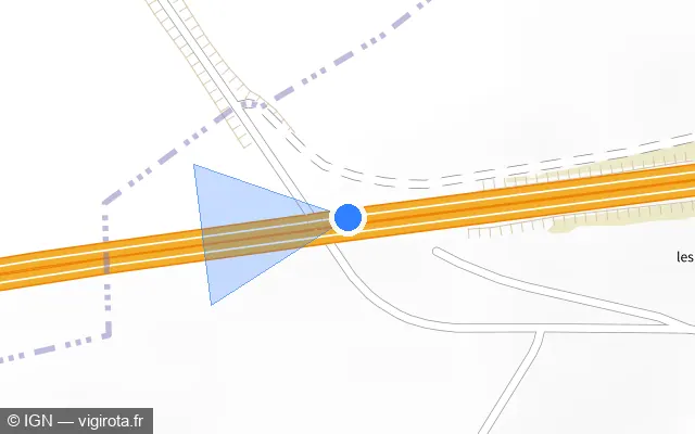 Vue plan de l'emplacement du radar de vitesse moyenne à Sainte-Néomaye sur A 10 / E 05 / L'Aquitaine