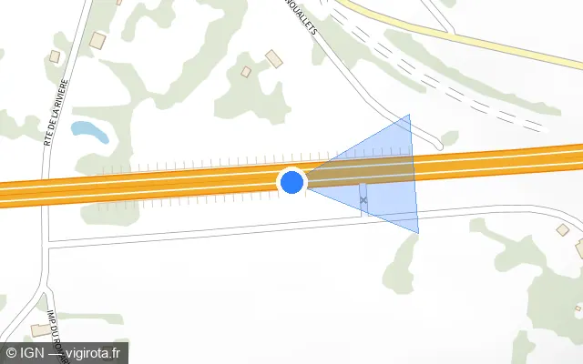 Vue plan de l'emplacement du radar de vitesse moyenne à Saint-Laurent sur N 145 / E 62 / Route Centre Europe Atlantique