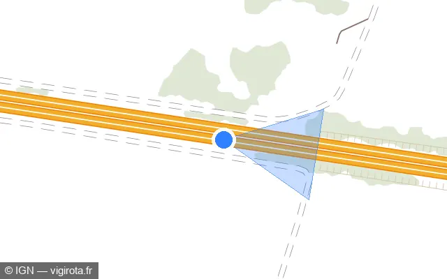 Vue plan de l'emplacement du radar de vitesse moyenne à Baisieux sur A 27 / E 42